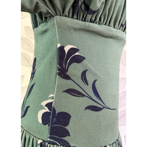 ALEXIA ADMOR Sage Floral Luna Dress Size Small Drop Waist Midi Wedding Guest - Picture 11 of 15